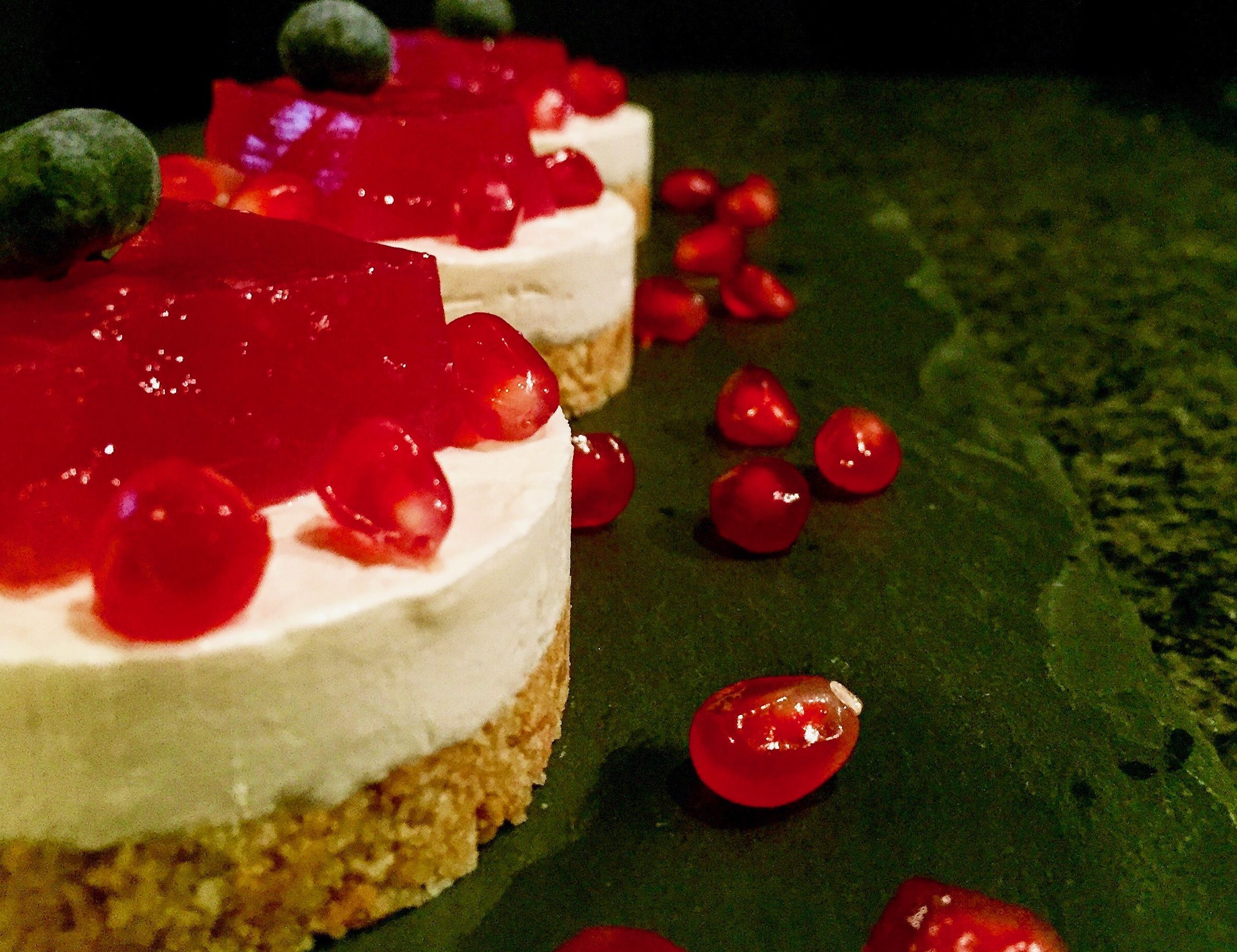 Mini cheesecake al melograno